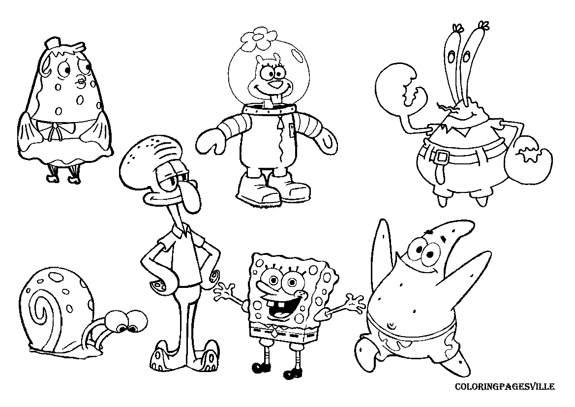 Plansa de colorat cu Spongebob 22 34
